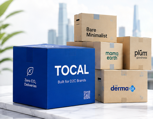 TOCAL branded delivery boxes for D2C brands